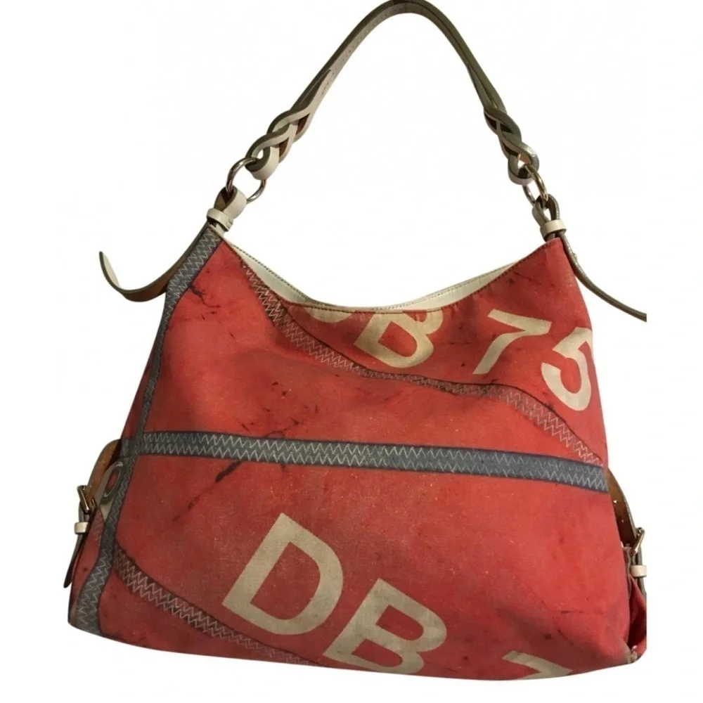 Dooney bourke vintage Vibrant Hobo Bag with Bold Letter Design